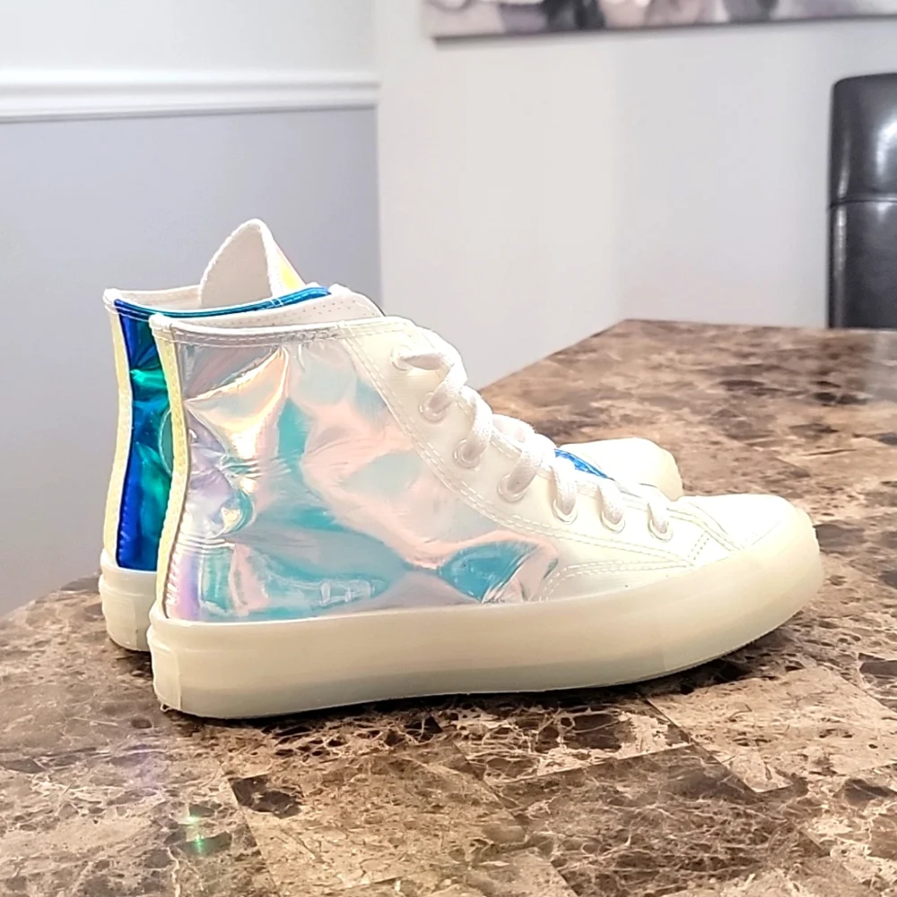 Converse Chuck Taylor All Star Iridescent Hi Top Shoes Women's Size 6.5
